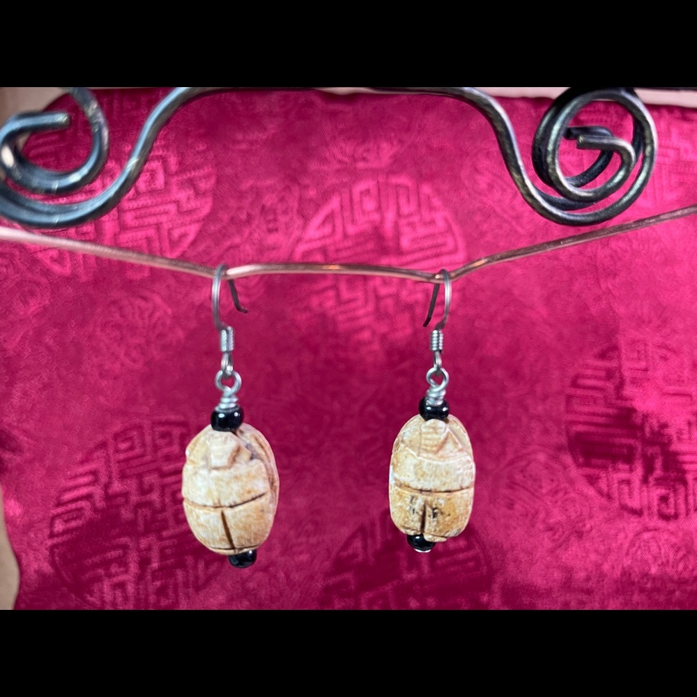 Scarab earrings from Egypt